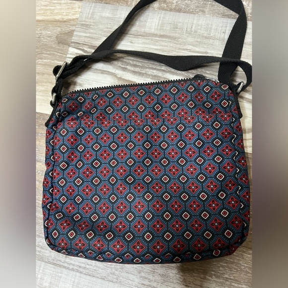 Kipling Blue & Red Print Polyester Crossbody Shoulder Bag Purse Handbag - Picture 3 of 5